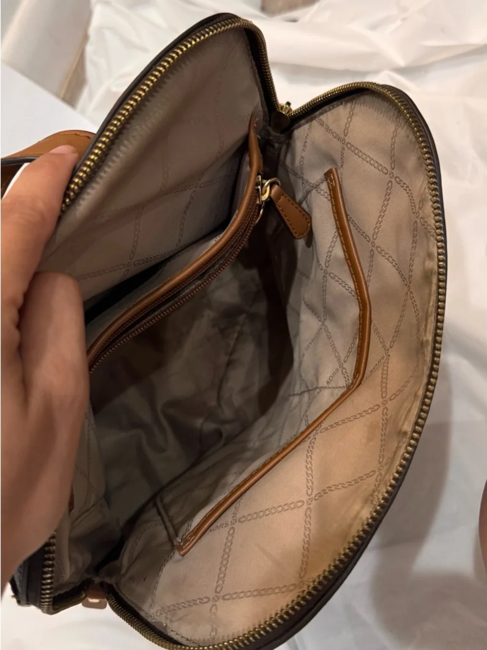 Michael Kors Brown MK Logo Backpack